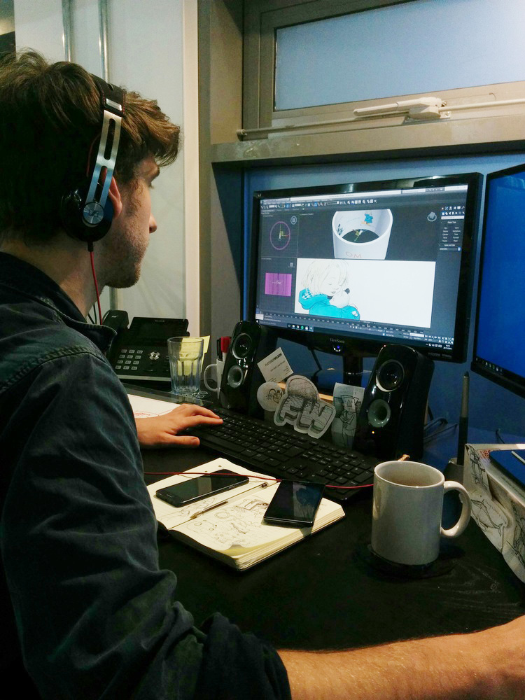 Dave working on the Michael Rosen VR environment