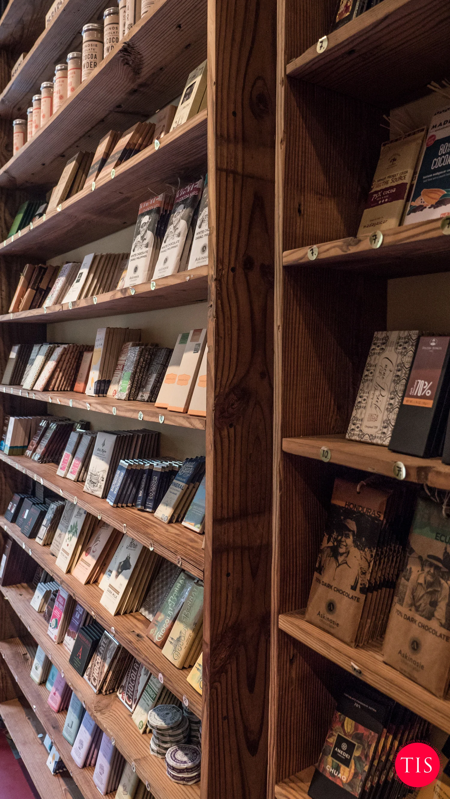 Hundreds of chocolate bars from around the world to choose from. The flavor combinations are nearly endless.