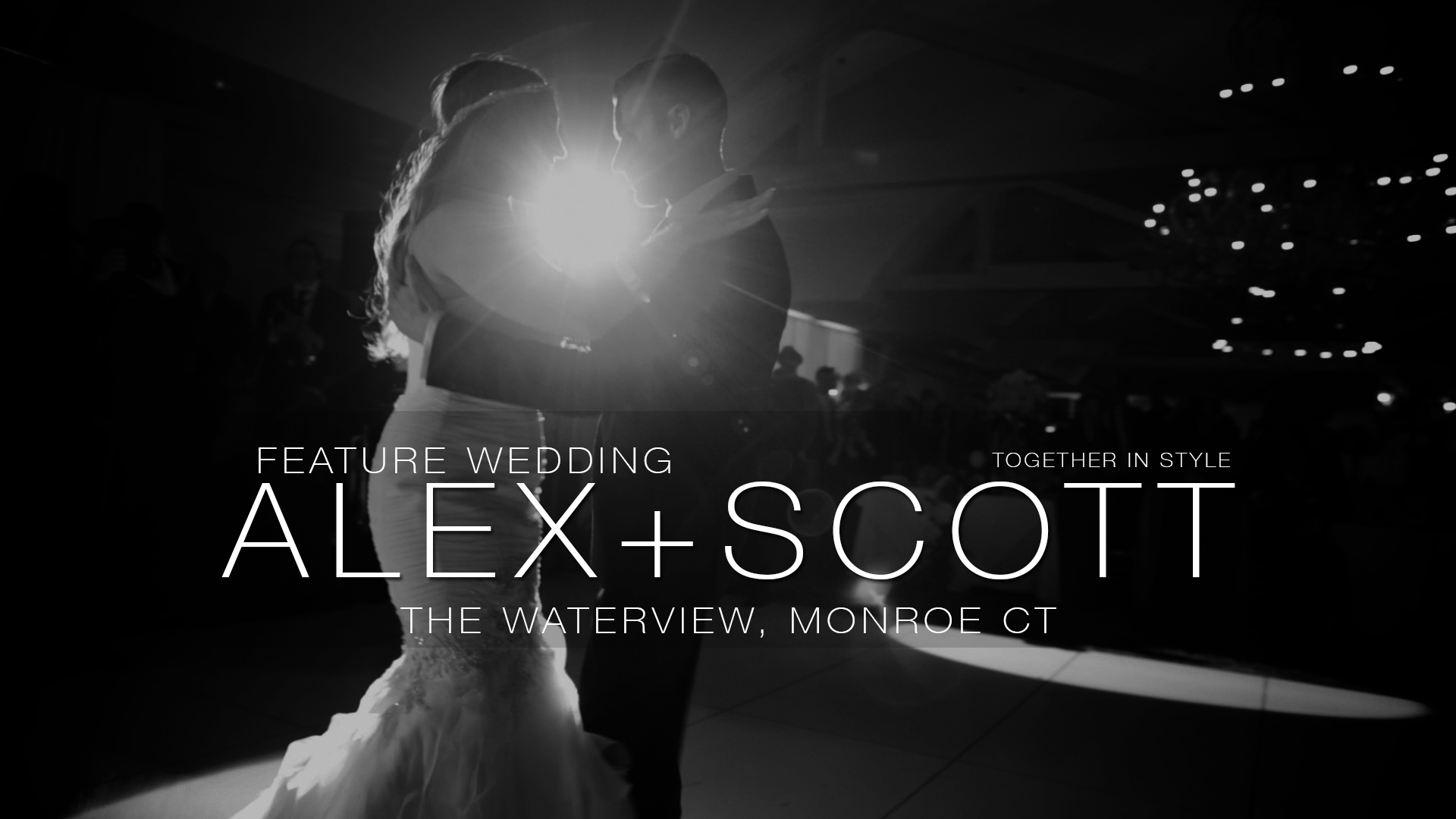 Alex and Scott dance to their first dance during their wedding reception at The Waterview in monroe, ct