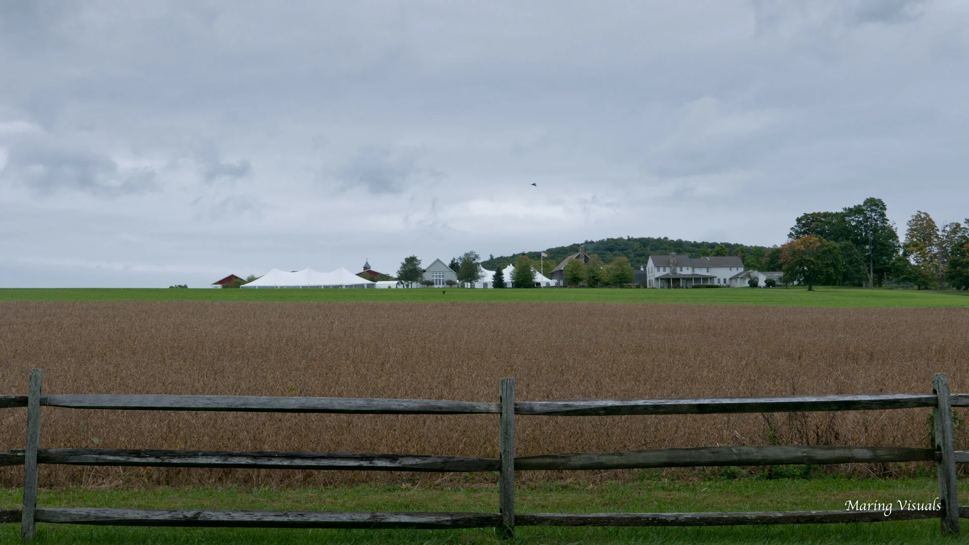 A View of Lion Rock Farm from Afar with tenting by classical tents