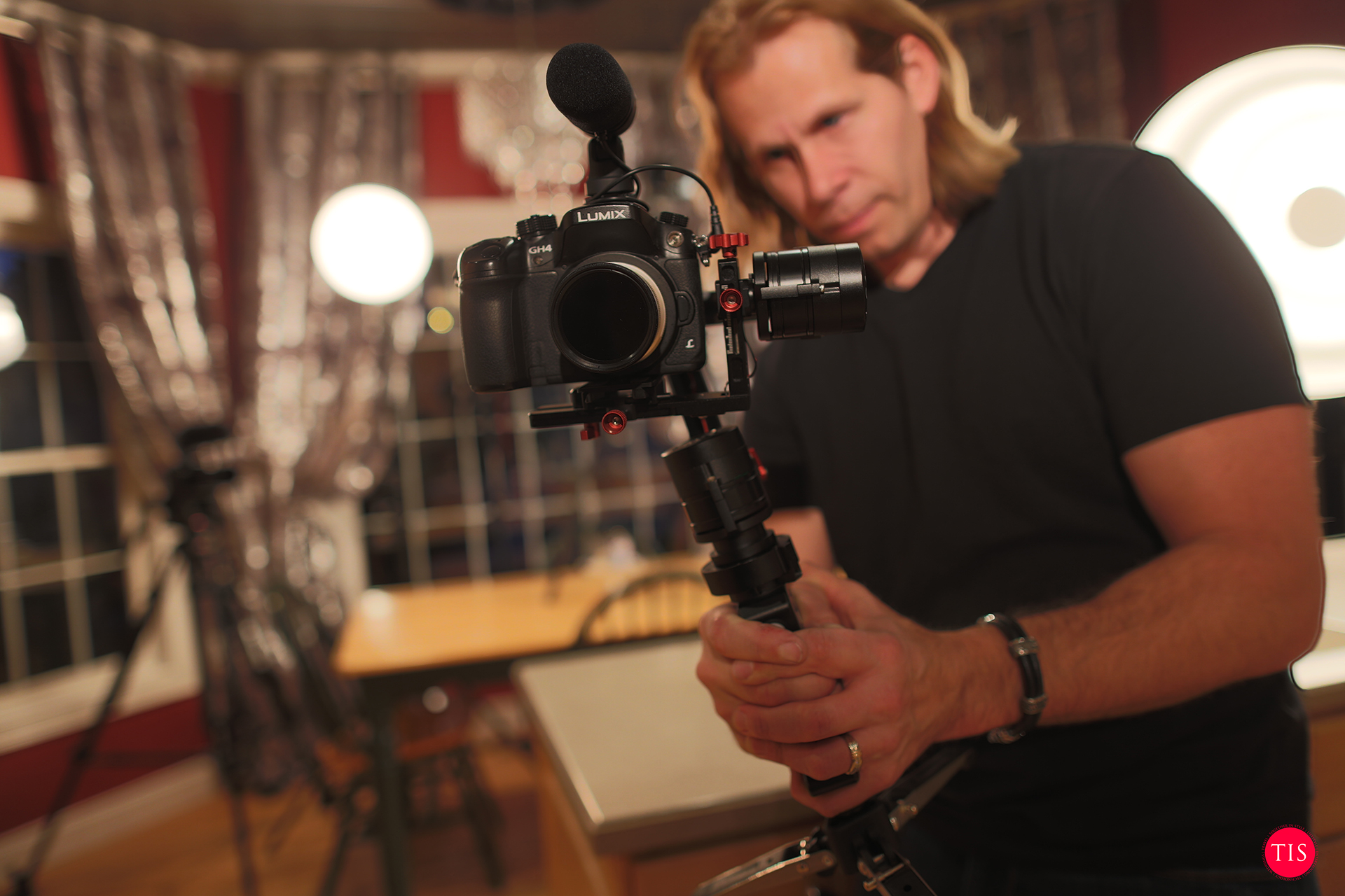 The D Camera is on a Came-TV Single running a Lumix GH4 with a 12mm 2.0 Zuiko lens. The Gimbal has a foot stand allowing us to have either a handheld or stationary angle.