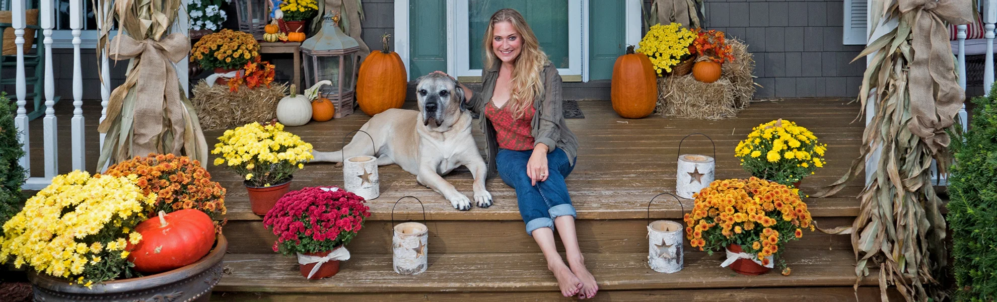 Jennifer Maring on the porch At Home in Connecticut