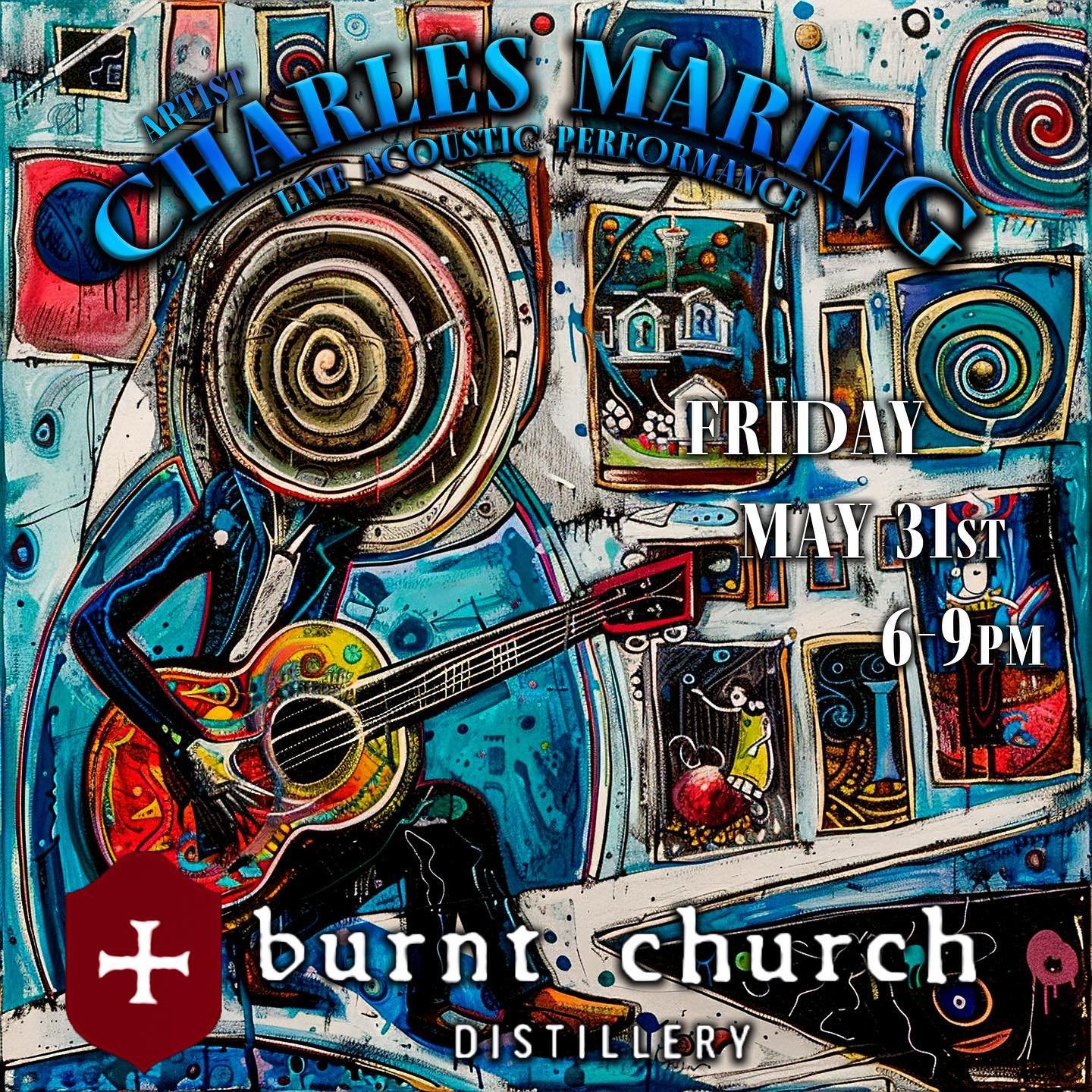 Friday I&rsquo;m bringing the tunes to @burntchurchdistillery from 6-9 Sip down the finest cocktails and chill to some storytelling acoustic music from a local artist. #livemusic #bluffton #visitbluffton #blufftonsc #artist #songwriter