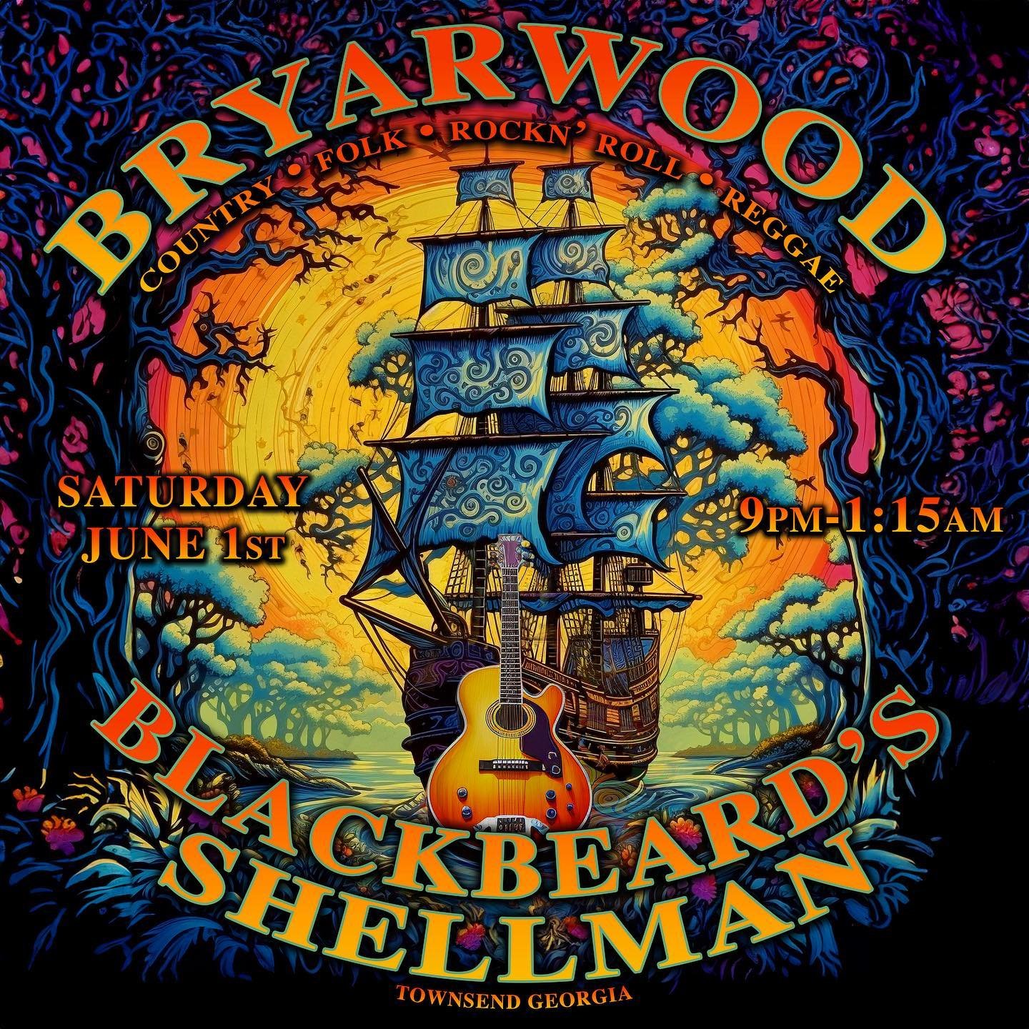 Saturday night catch Bryarwood live at @blackbeardsshellman performing a mix of country, folk, rock&rsquo;n roll, and reggae hits. #townsendga #georgia #livemusic