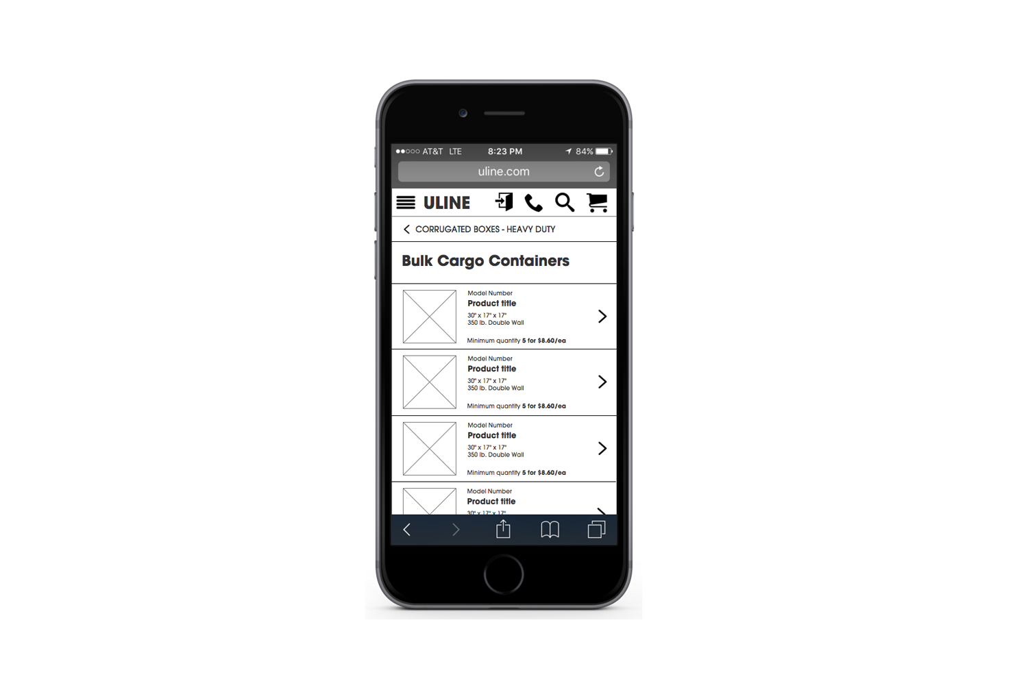 Uline Mobile Prototype