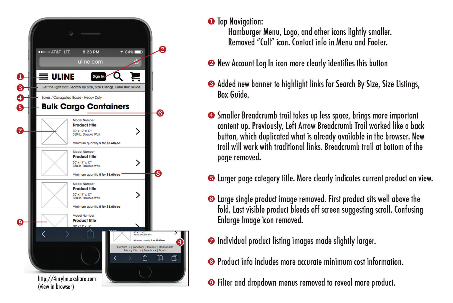 Final Annotated Wireframe
