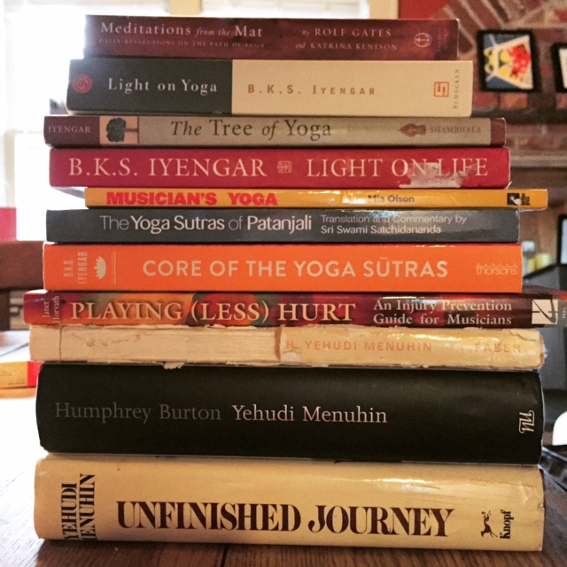 Books about YOGA, Violin, Music, B.K.S.Iyengar, meditation.....you probably need all of these.