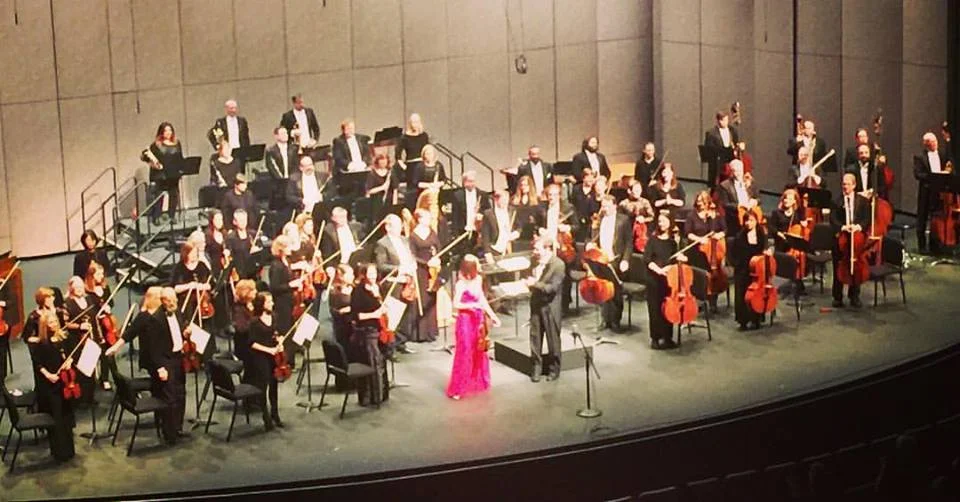 This photo does not do the dress justice. Photo credit to Angela Brenton-Carter, our bass clarinetist who snapped this picture from the balcony.