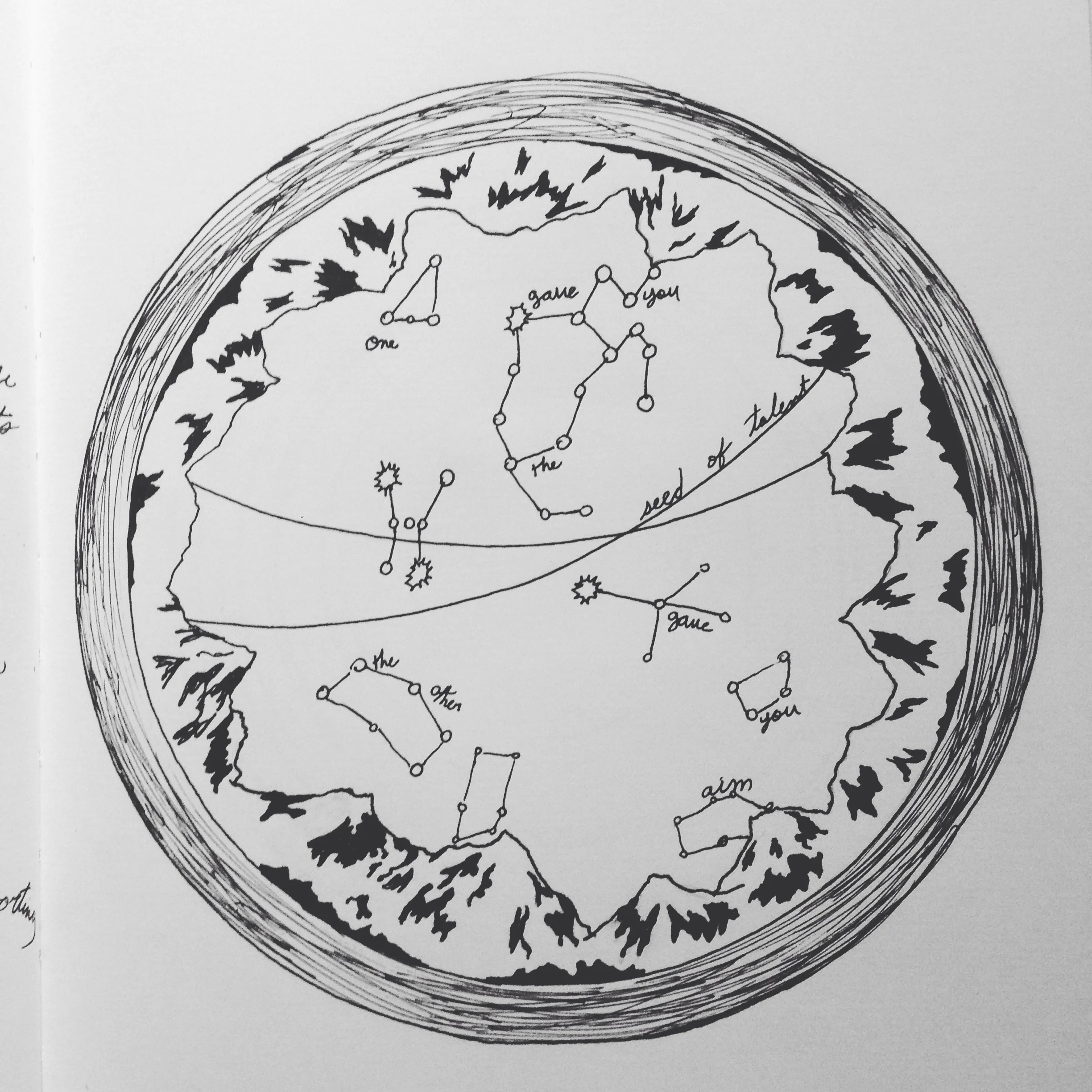 Sketch of glass engraving