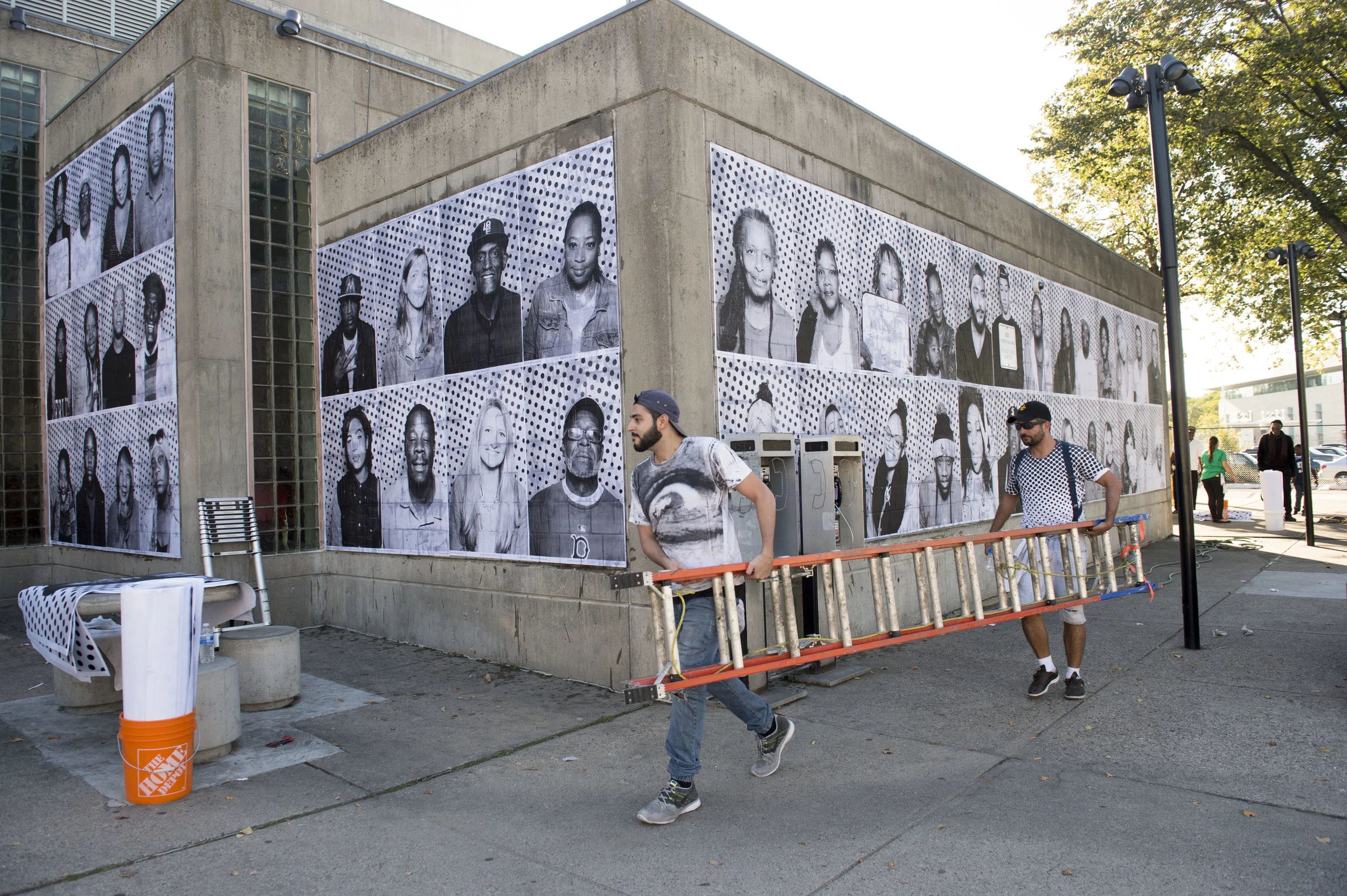 "Faces of Dudley" in progress, October 7, 2015. Photo by Ryan McMahon.