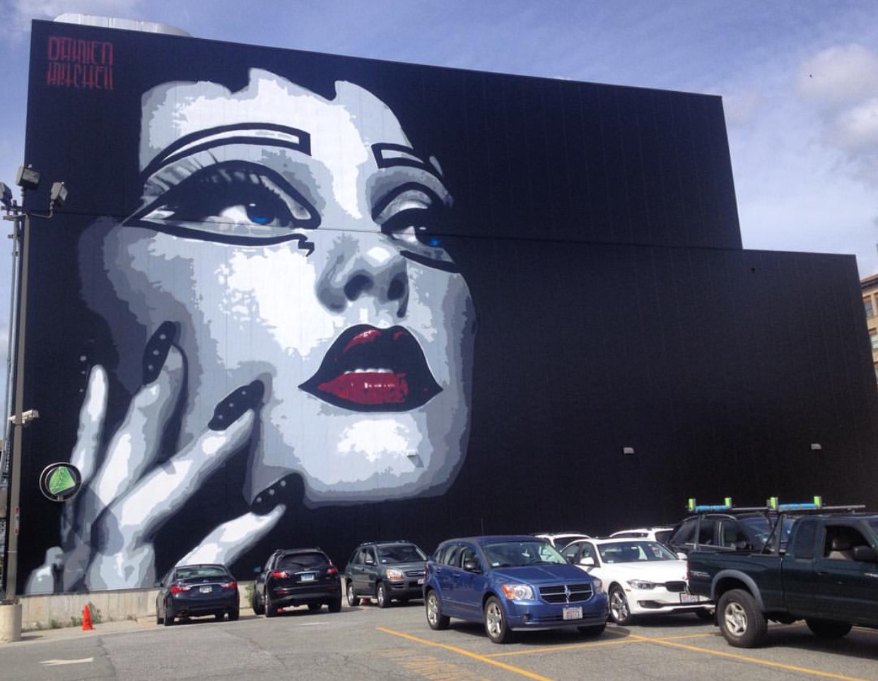 Damien Mitchell , Untitled, 2015 adorns the Hanover Theatre in Worcester’s Theatre District. Photo: Che Anderson