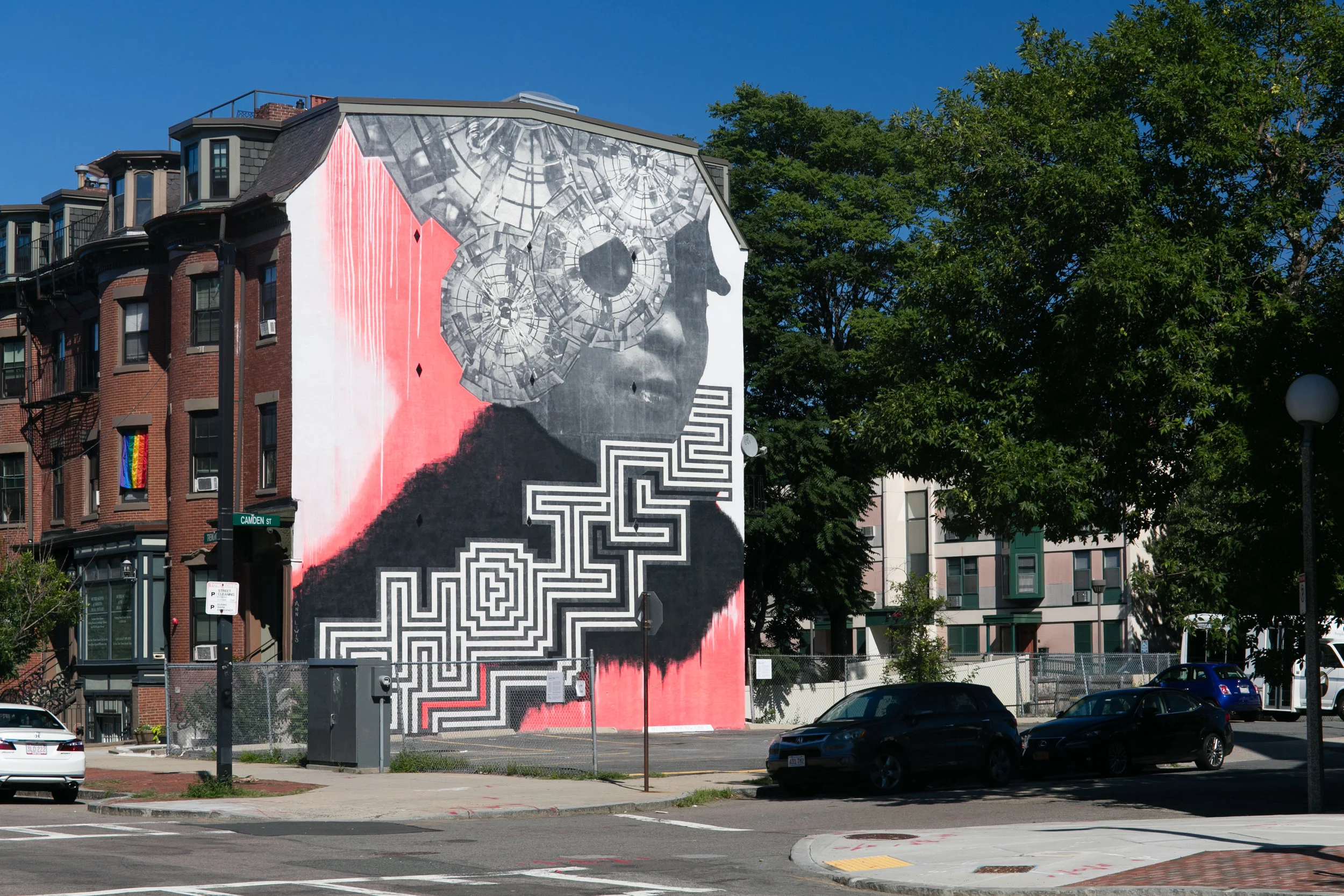 See Her , Ann Lewis , 2017. Mixed media mural. Photo by Damian Hickey.