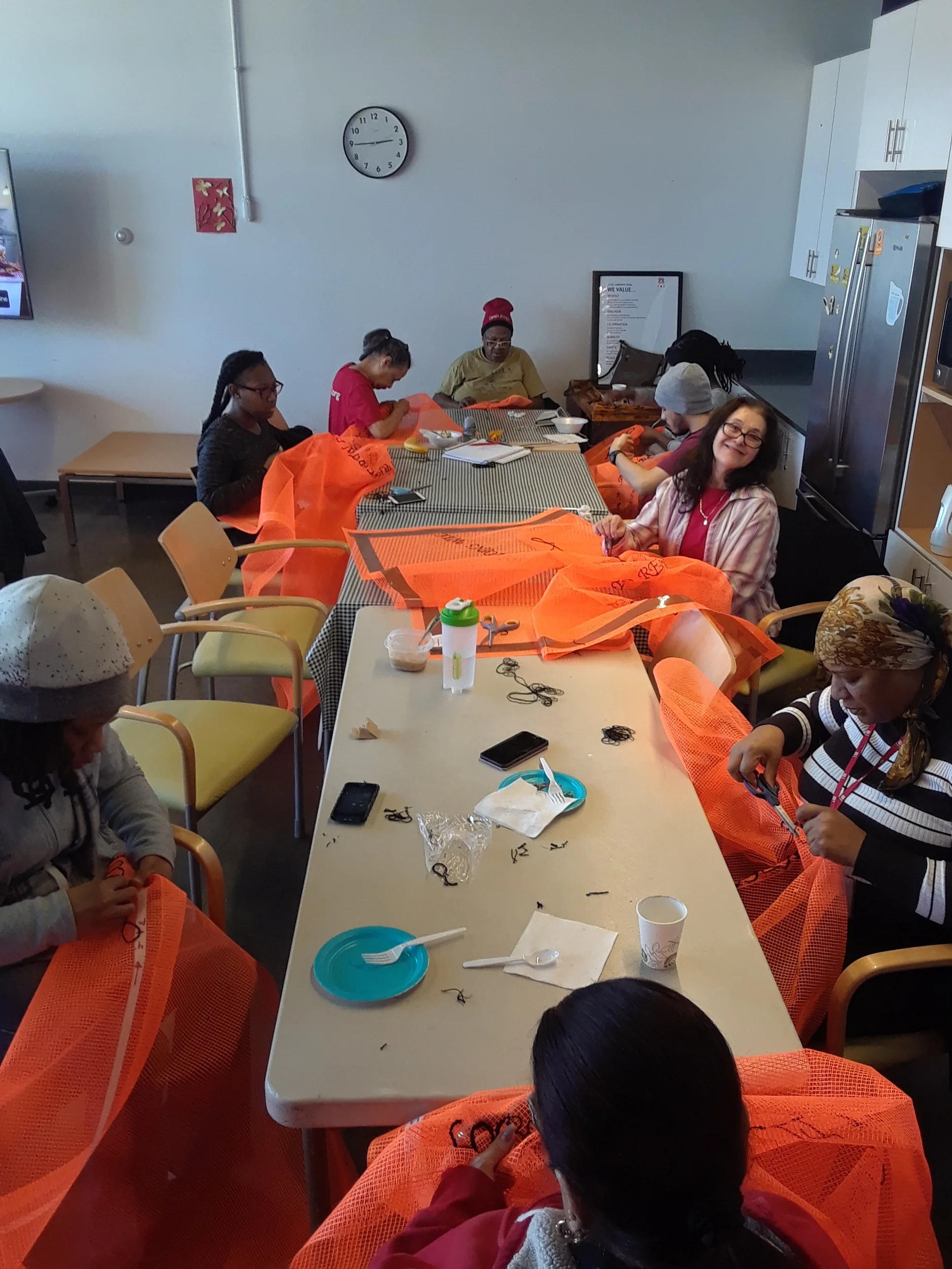 IBA/ UNLESS community sewing event.