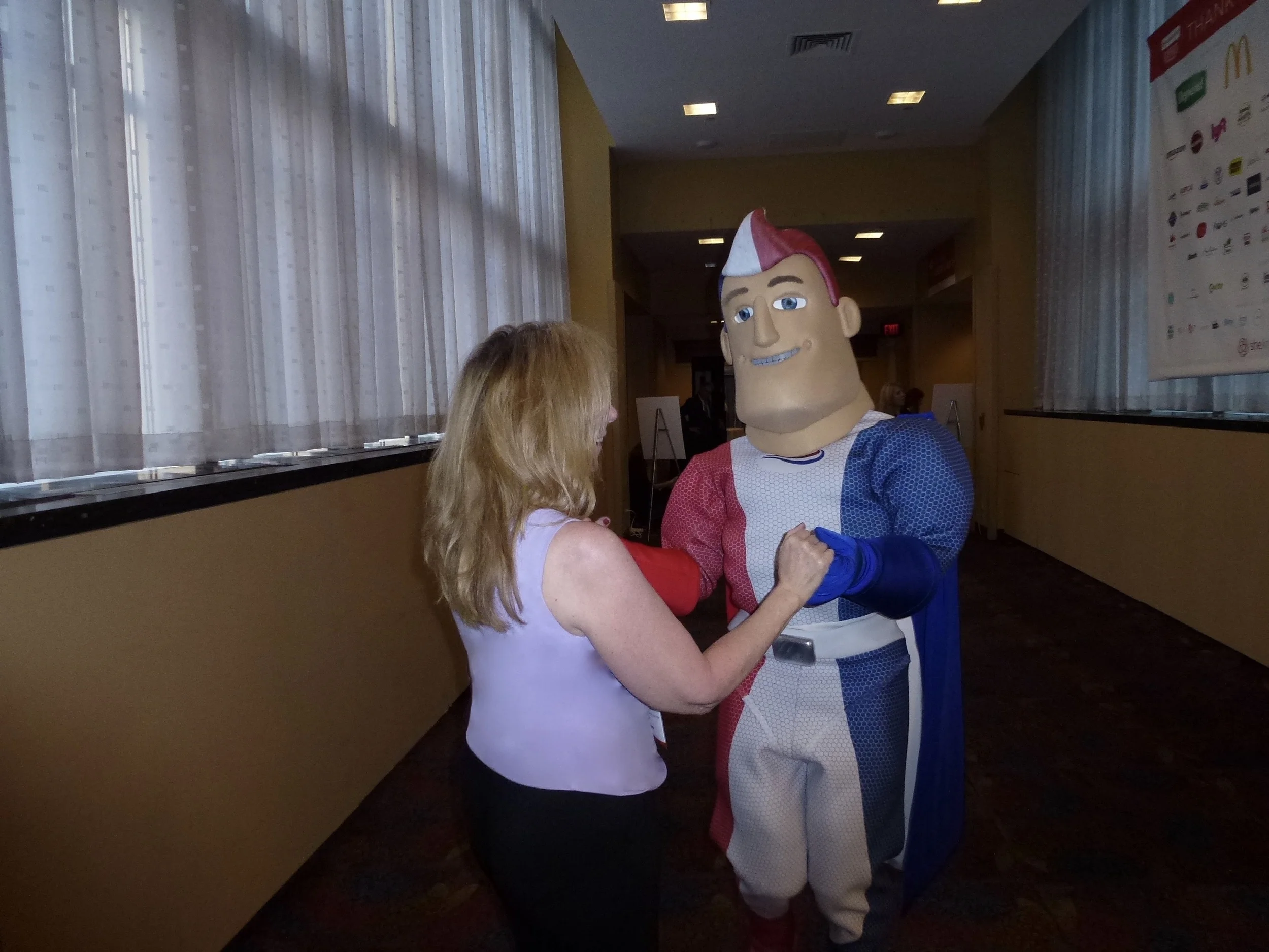 No trip is complete without a dance. Here I am dancing salsa with the Aquafresh man.