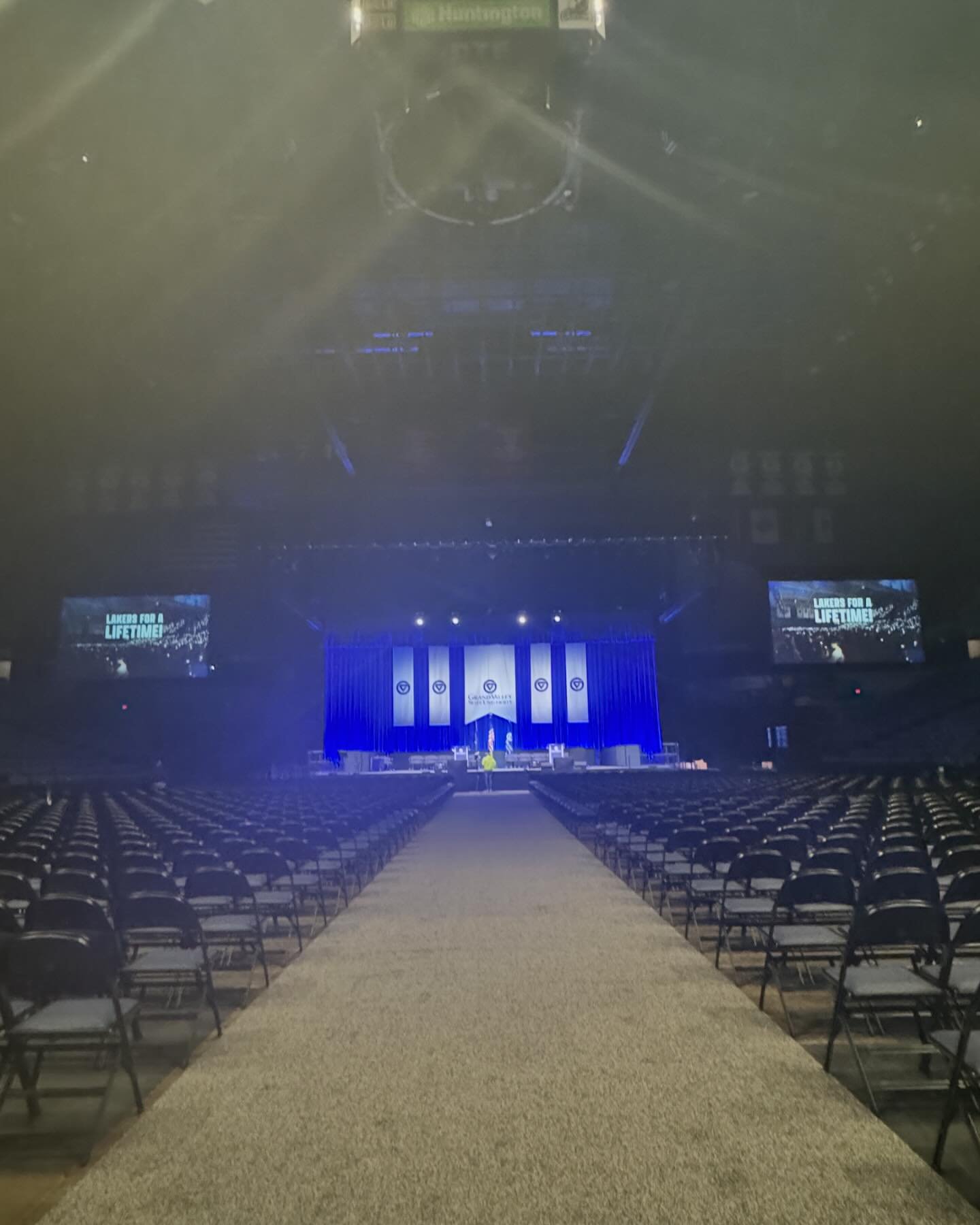 Two days and three ceremonies of #commencement for @gvsu at @vanandelarenagr yesterday and today with Honorary Doctorate Recipient @timothyshriver giving a beautiful and empowering address on dignity. #eventprofs #eventproduction #gvsu #commencement2