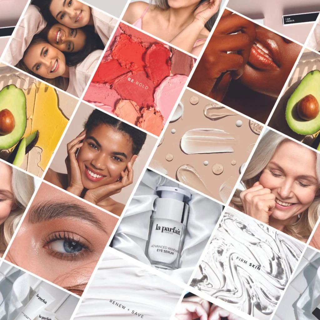 La Parfait cosmetics Social GRID assets design by Weart2 Studio - Marianela Sastre