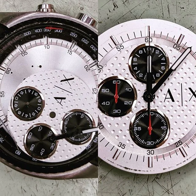 From busted to brilliant!

#ax #armaniexchange #watchtechnician #watchrepair #quartz #quartzchronograph #brokenwatch #fixedwatch #athebench #anotherhappycustomer #hajewellery #nocolonstillrollin