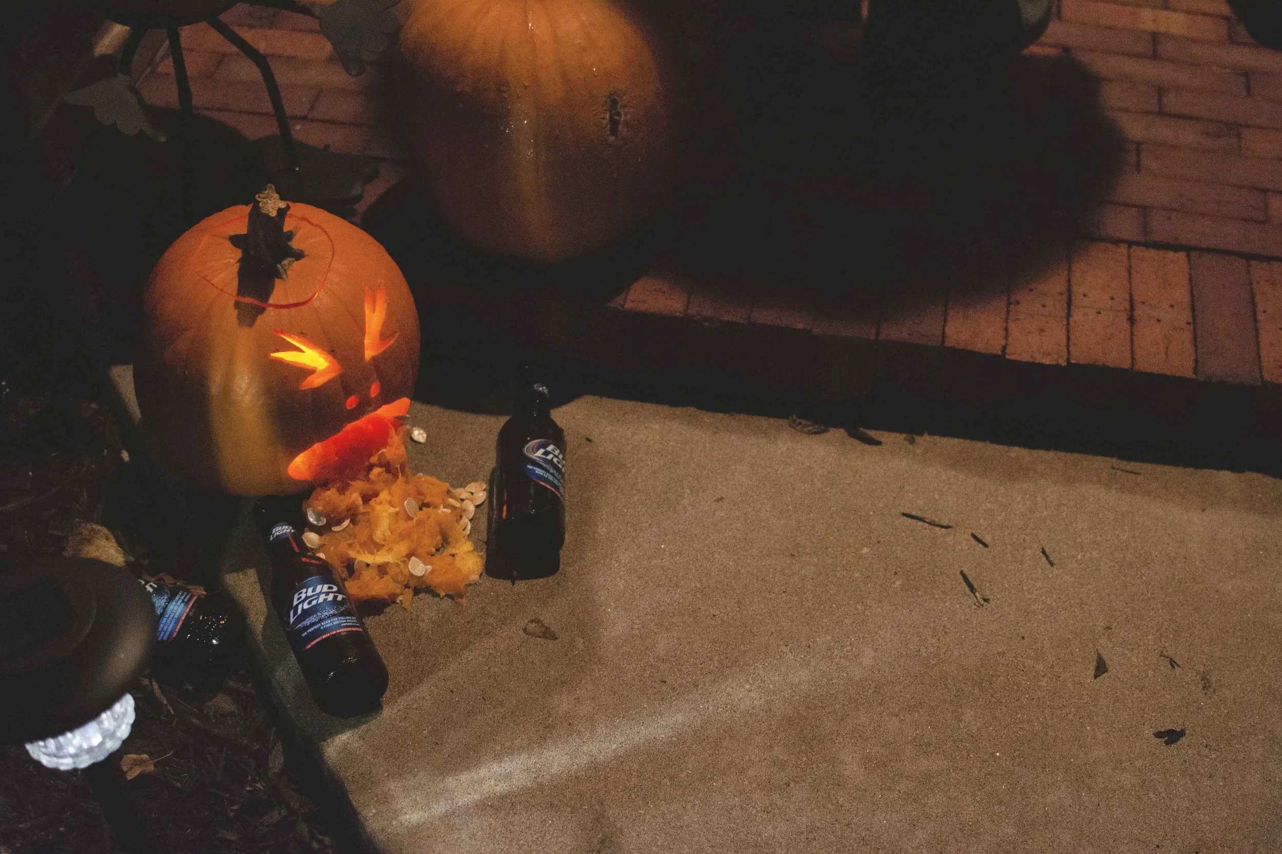 Pumpkin art at the house we went to. Pretty clever if you ask me! 