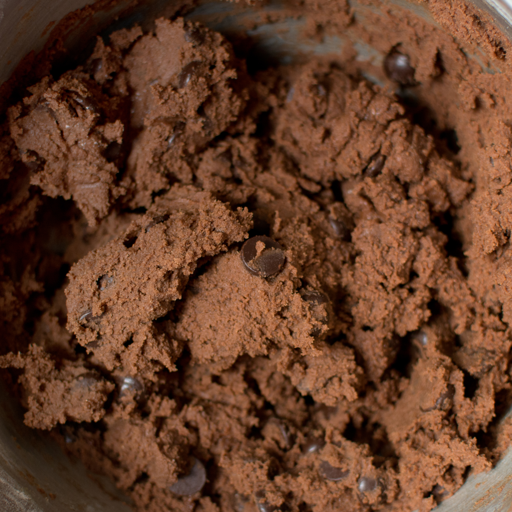 5. Add chocolate chips; mix on low. Be sure to make sure chocolate chips are evenly dispersed (may have to manually mix).