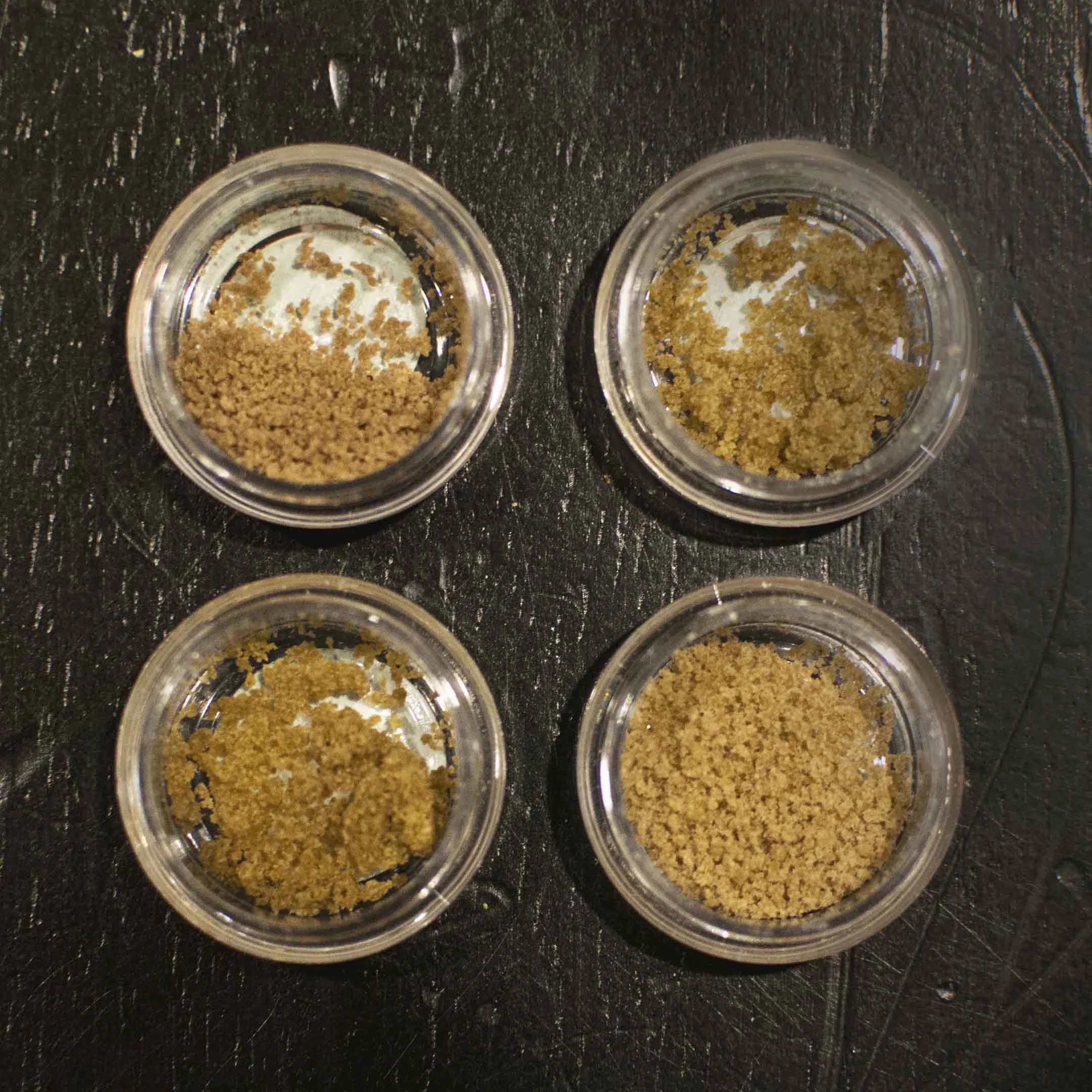Four types of hash concentrates. 