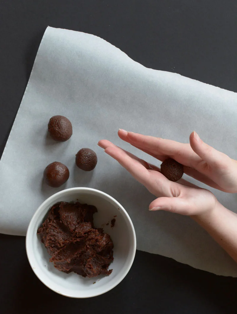 Use a little coconut oil on your hands if the dough is too sticky to manage. 