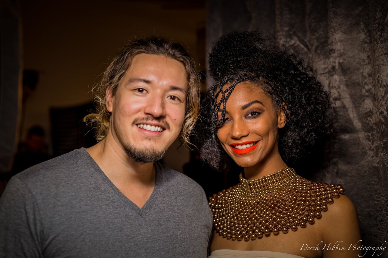 selfie with model, Tyrah Burton