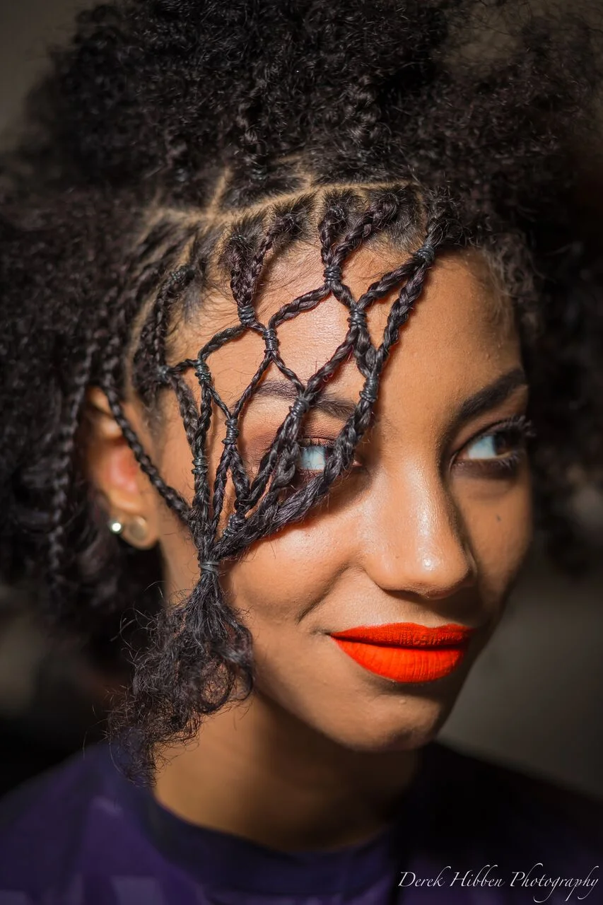 close up of hair and make up on Tyrah