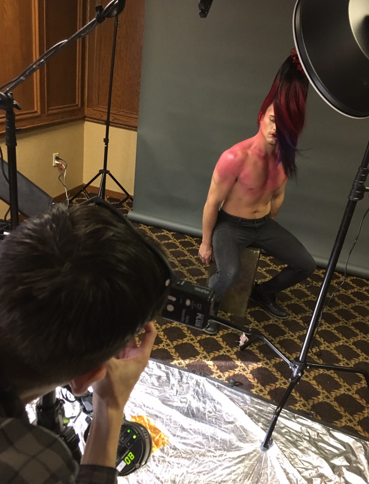Jacob on set filming Max