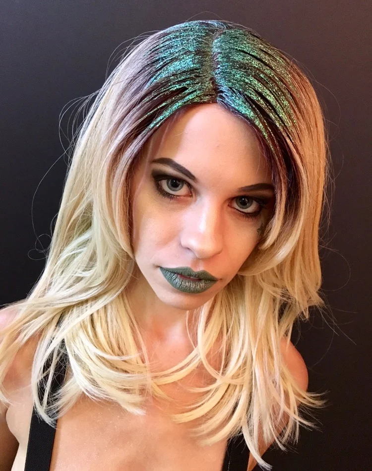 all that glitter....bts image of Rebecca make up by Matt Goodlett