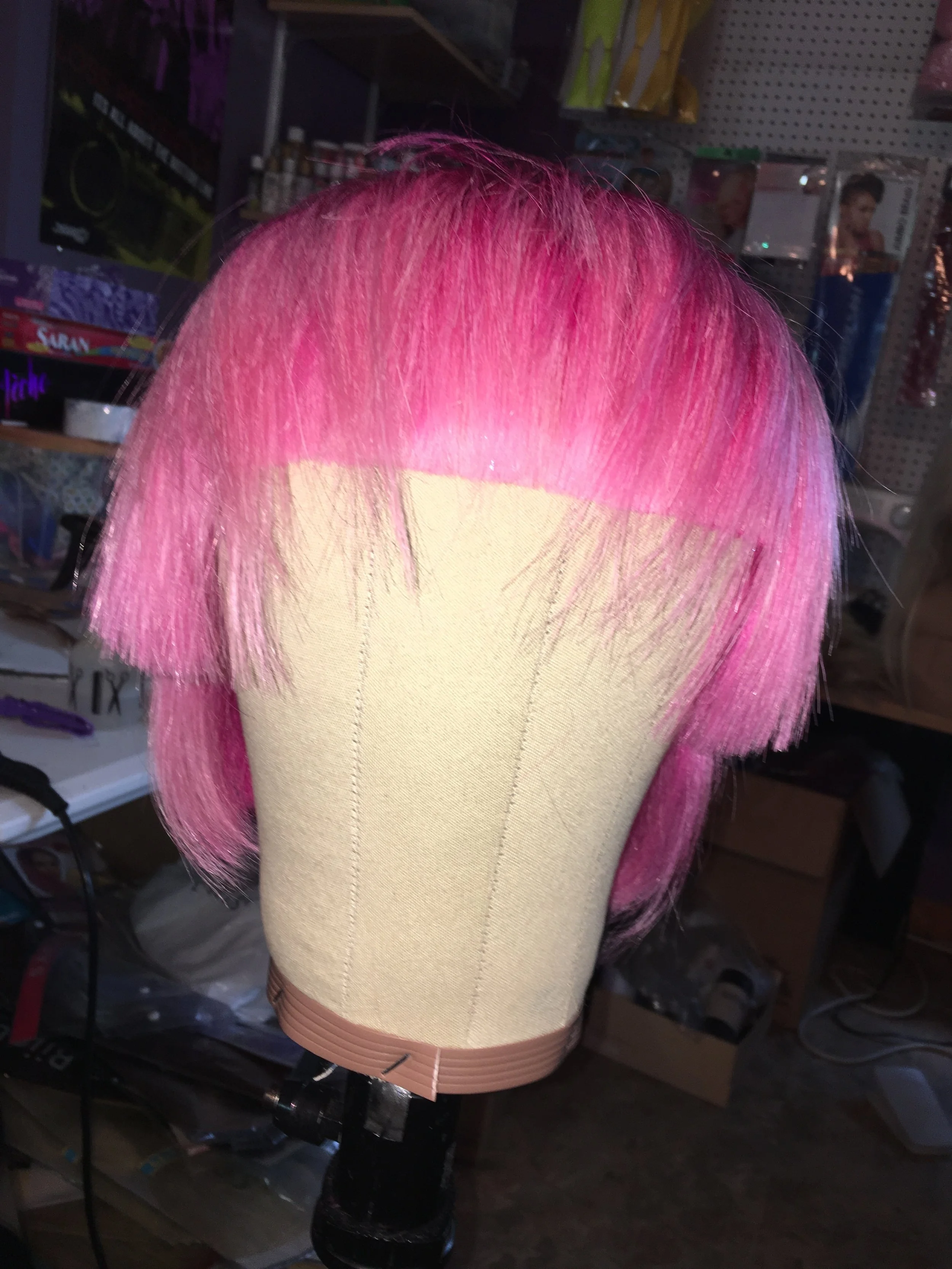 heavy fringe one of my wigs in progress 
