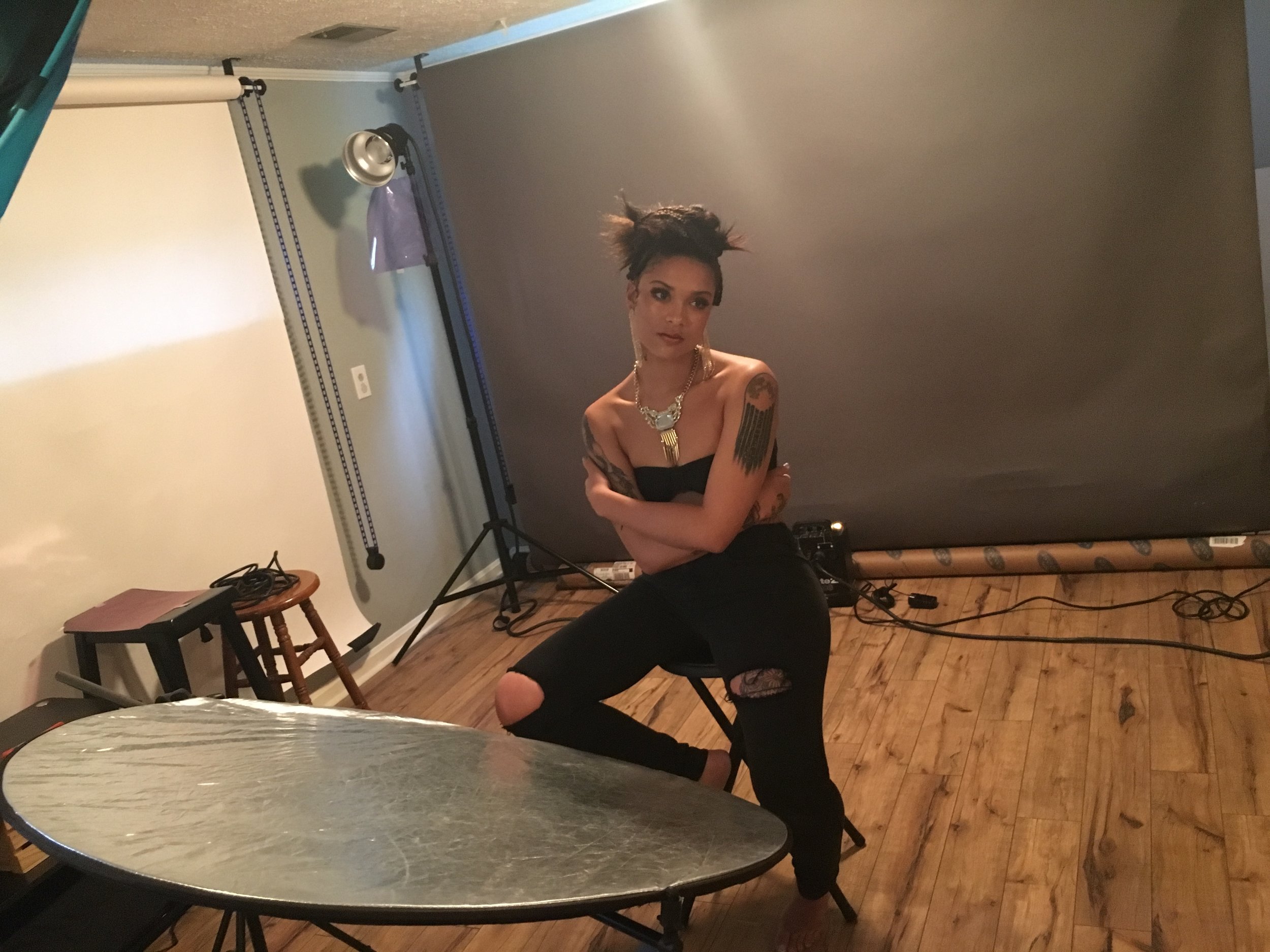 Ayanna "Strikes a pose"