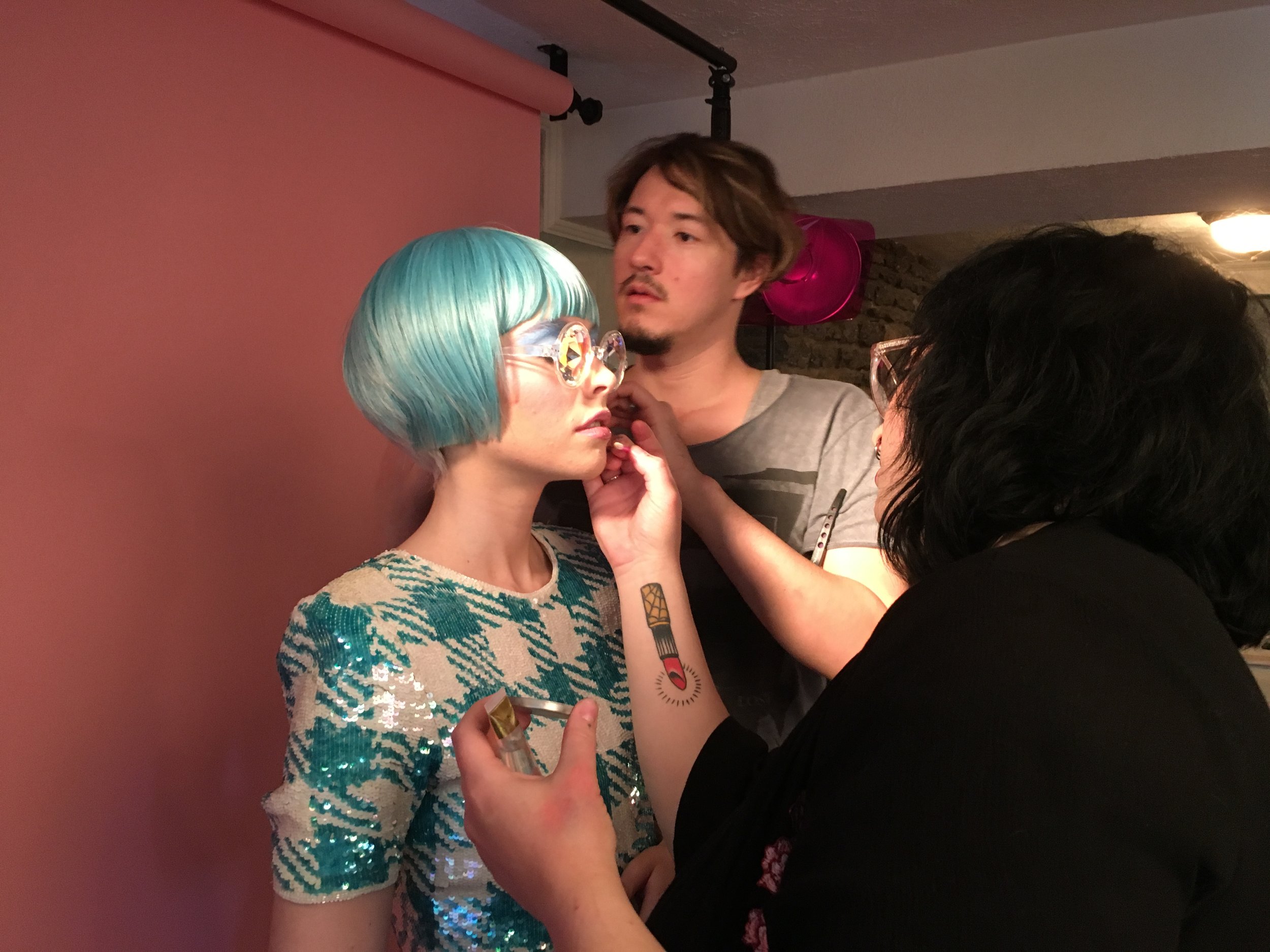 it takes a village: Alli getting "dolled" up by Becca and I