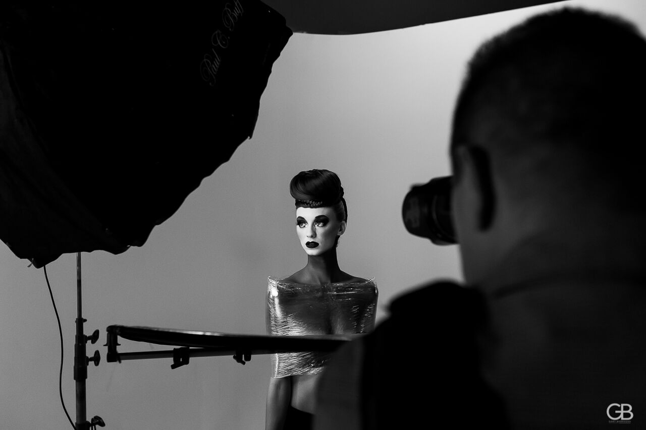 Jacey behind the lens with Joey. Image by Gary Barragan