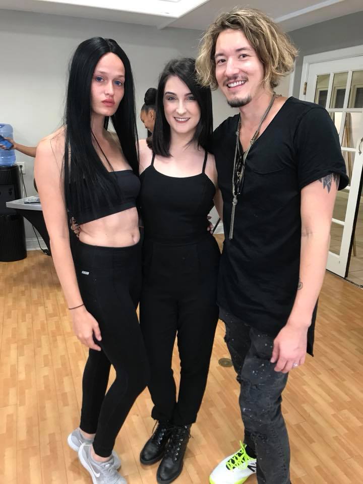 At “Battle of the Brushes” with model, Katya and Make up artist, Rebecca