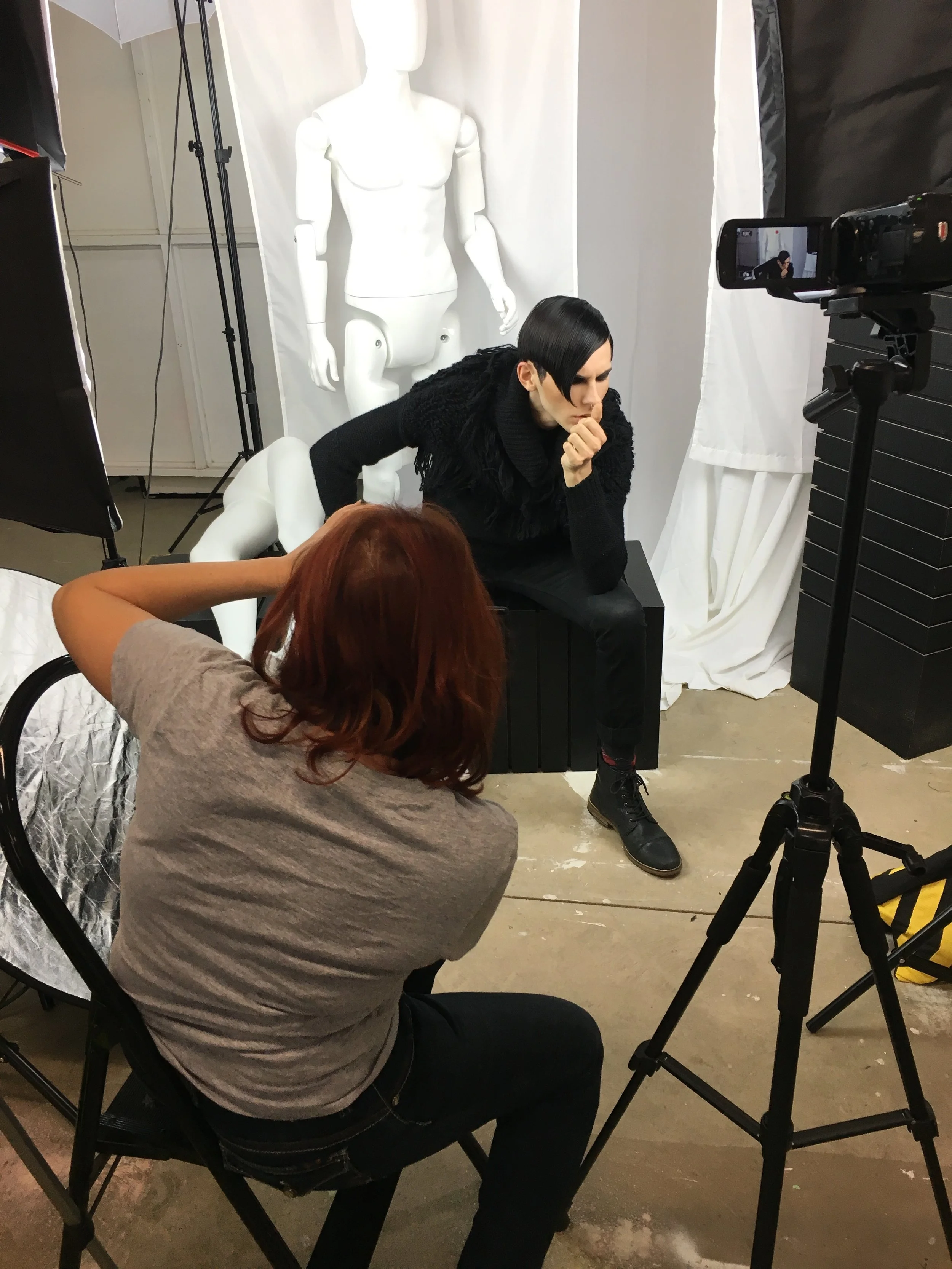on set with Genna & David
