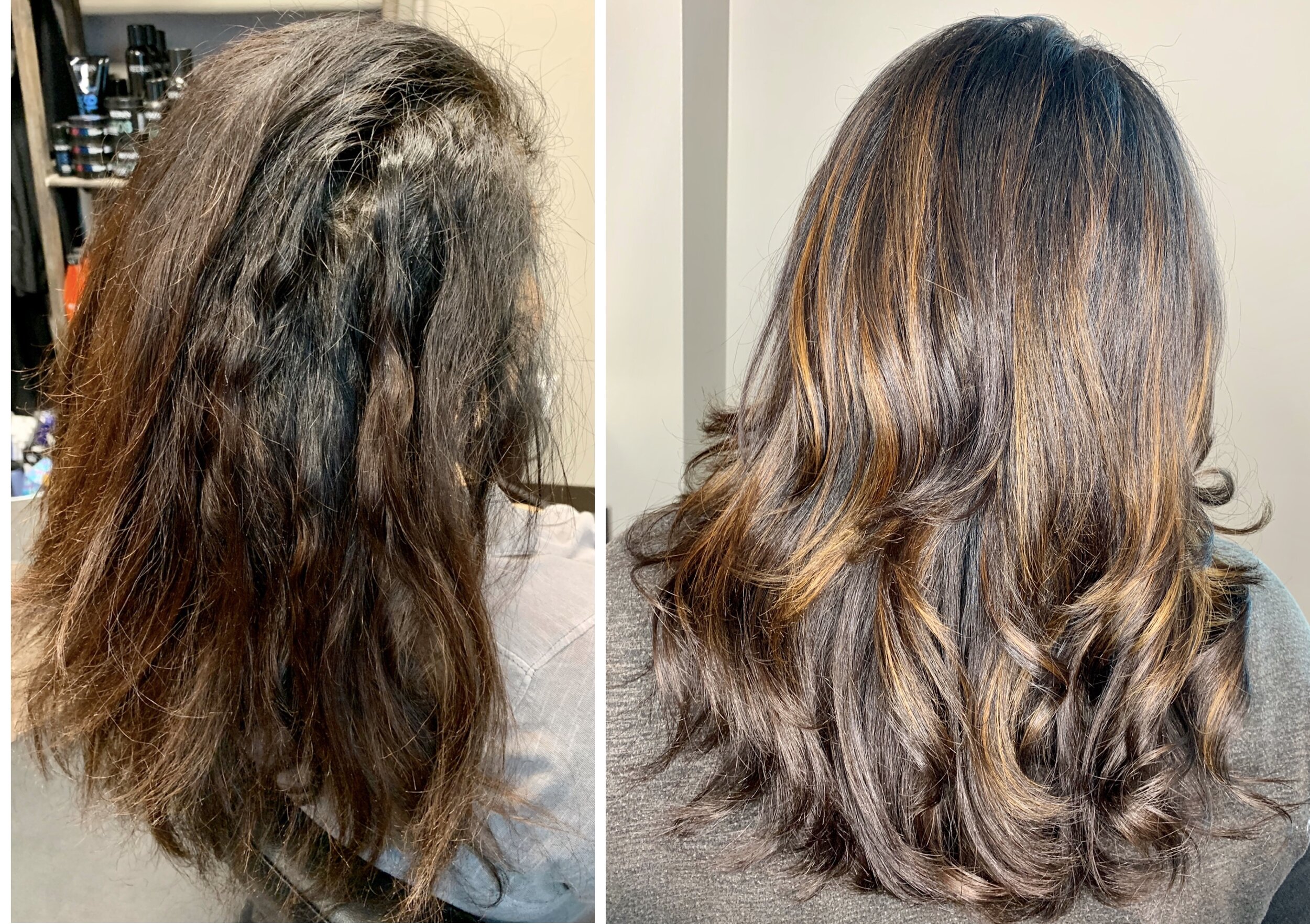 Color Correction & Haircut before & after