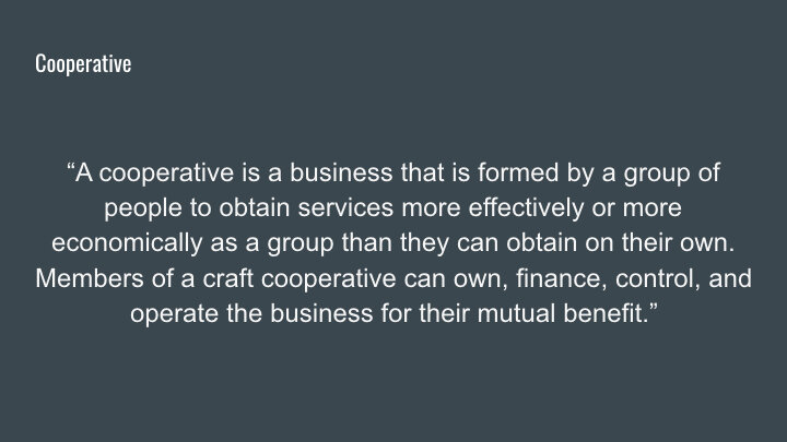 Not new concept: Like mentioned before, people have been working together for mutual benefits purposes and to improve product quality for centuries.Cooperative, as such, as a result of the Industrial Revolution. Structure: individuals horizontal co