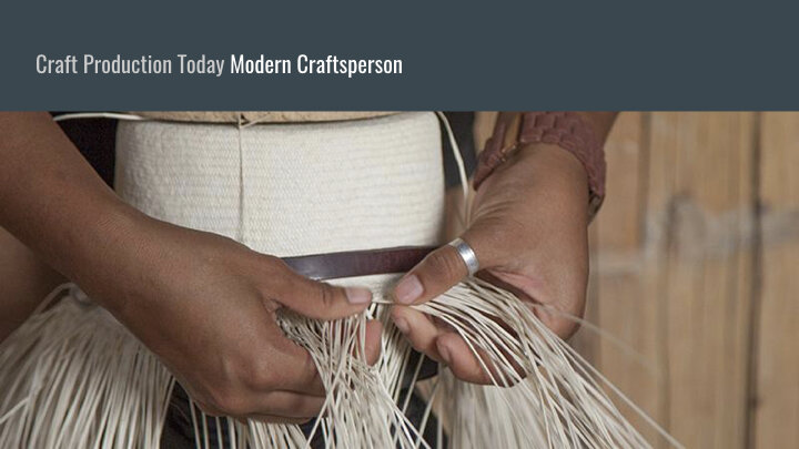 Textile craft producers fall into two groups: professional producers, where it is their only source of income; “Hobby” producers, which make textiles alongside another occupation They can be classified as follows: Single producer who works from th