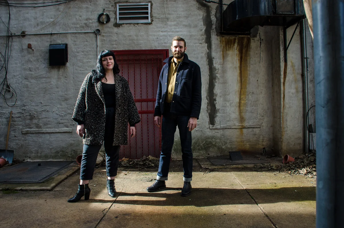 Libby and Bill last February, in what will become their 15-seat back patio. 