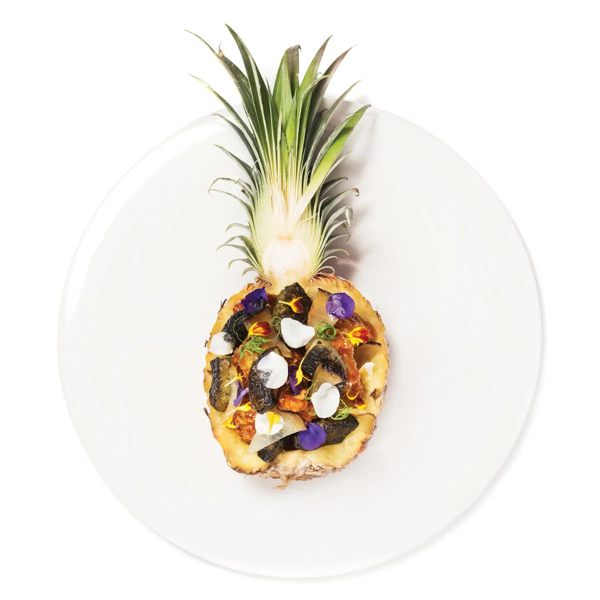 Sweet and sour pork, burnt pineapple