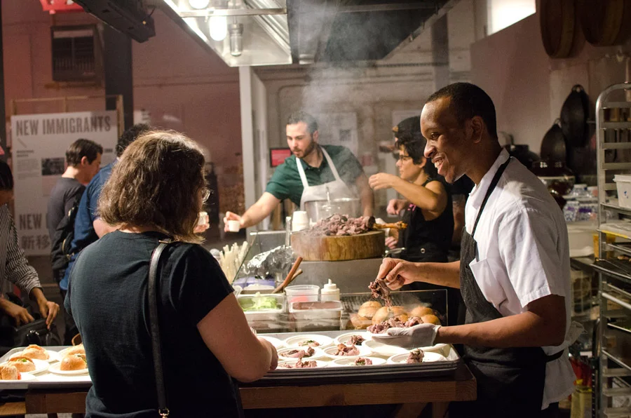 Nik Sharma’s Roast Leg of Lamb from Season , prepared by MOFAD chef John Hutt and his team.