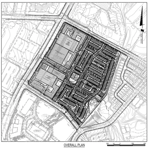 Plan for the Shady Grove Neighborhood Center. Credit: Plan submitted by Linowes and Blocker LLP