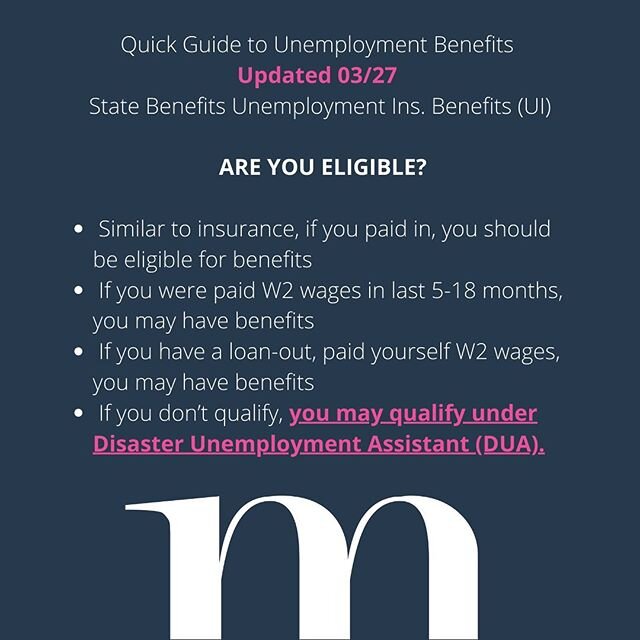 ‼️A few notes for our clients and friends in the entertainment community that are Self-Employed and wondering about Unemployment Benefits in California. 
If you have any questions, please contact us 👉🏻 info@mesiagroup.com #covid_19 #businessmanagem