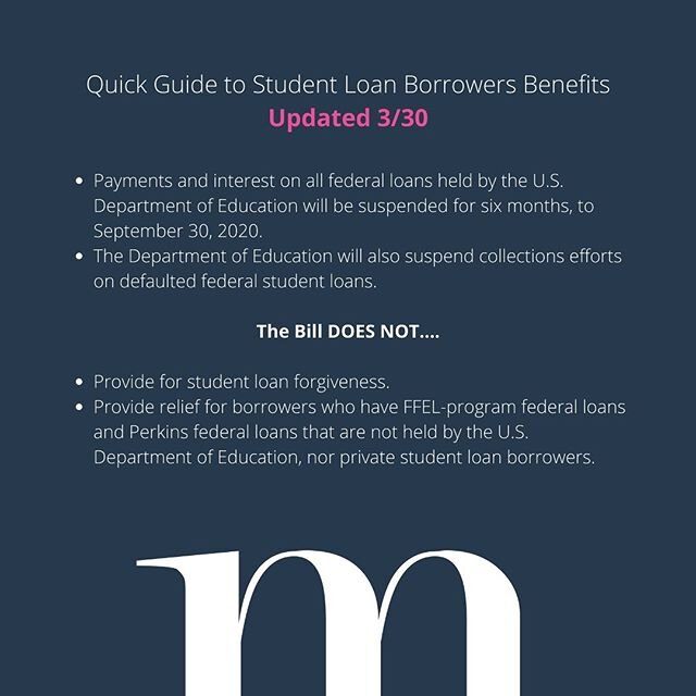 💡Some helpful tips taken from the COVID-19 stimulus bill and how it can benefit student loan borrowers. 
If you have any questions, please contact us 👉🏻 info@mesiagroup.com #covid_19 #businessmanagement #mesiagroup #students #studentloans