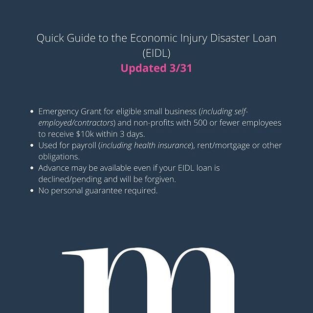 ✔️Tips for all our clients and followers who are curious about the Economic Injury Disaster Loan (EIDL). If you have any questions please contact us here 👉🏻 info@mesiagroup.com 
#covıd19 #corona #businessmanagement #smallbusiness #EIDL #mesiagroup 