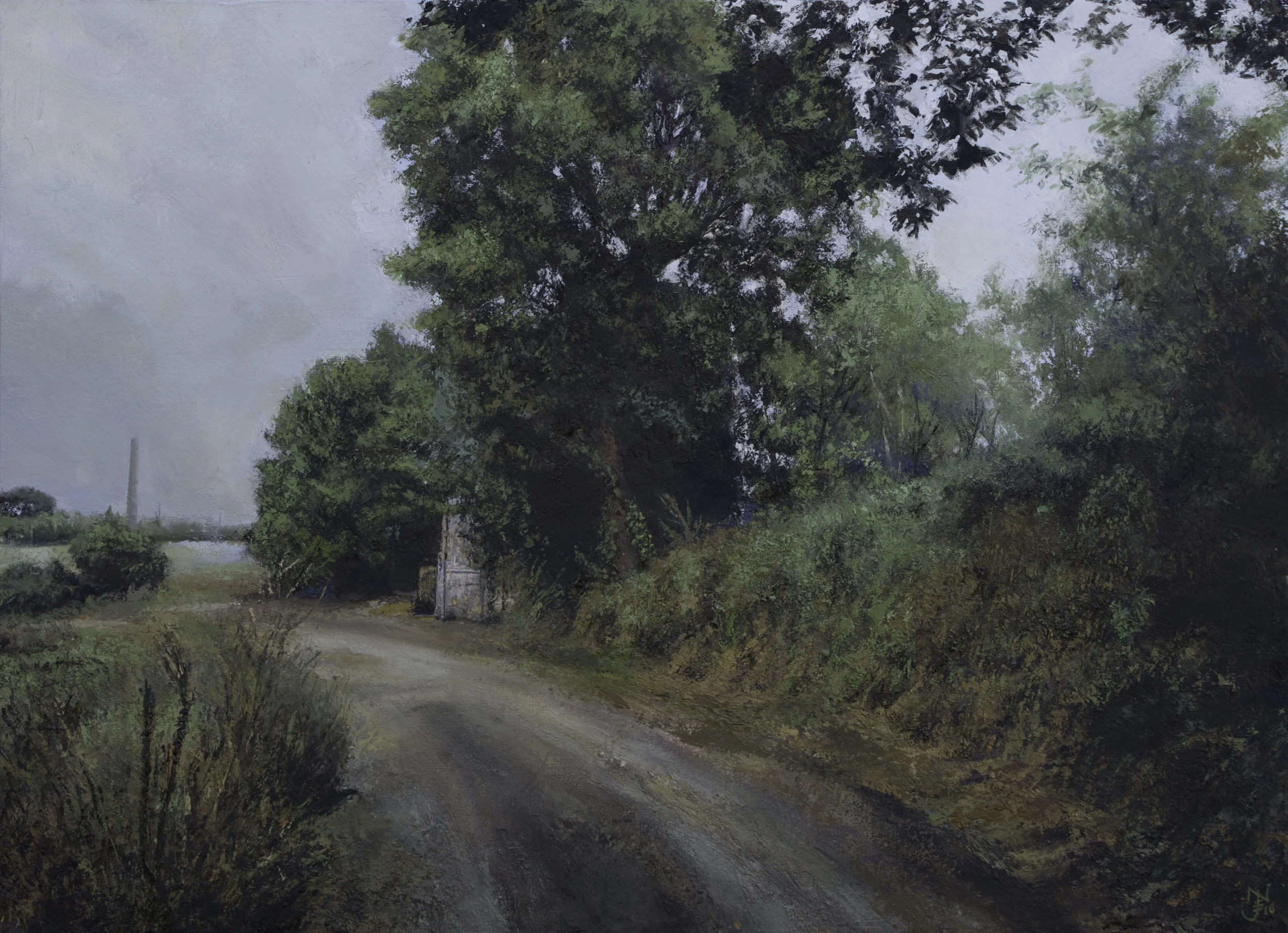 Road, Murlo, Italy, oil on canvas on aluminum, 24X30