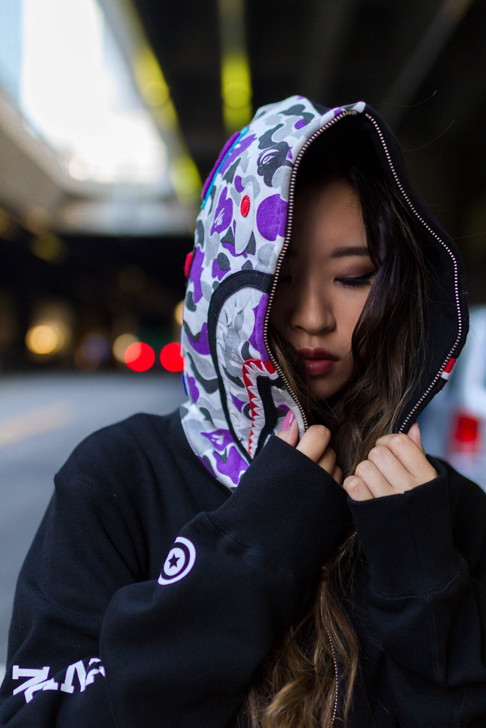 bape jacket girl