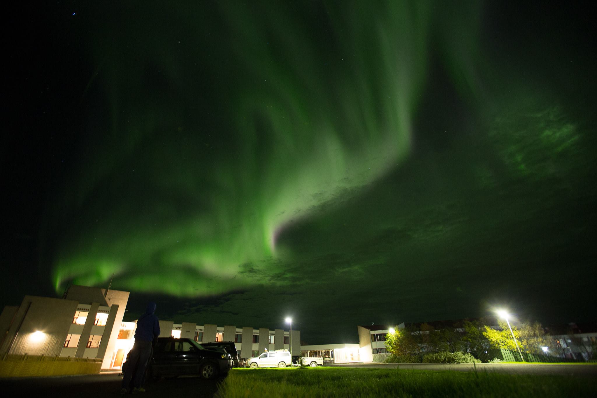 During the winter, Hótel Húni is a perfect place to see the northern lights.