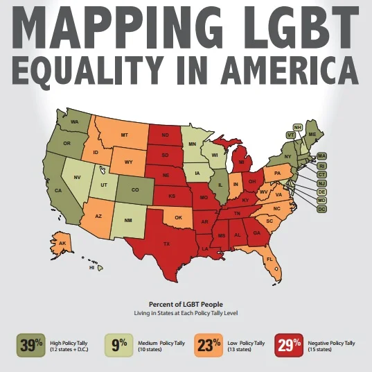New maps shows where LGBT rights are lacking - even if marriage equality becomes law