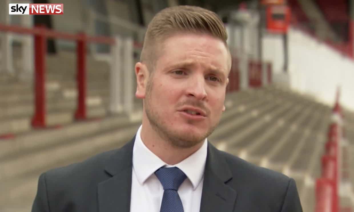‘Being gay and being interested in football are by no means mutually exclusive,’ Atkin said in an interview with Sky. Photograph: Sky News